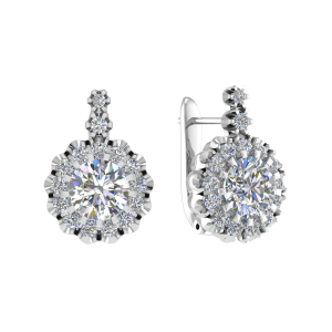 Freware Natural Yellow Gold Claw Set Hoop Diamond Earrings