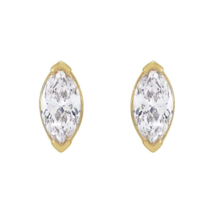 Johana Lab-Created Yellow Gold Claw Set Studs Diamond Earrings