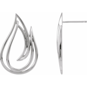 Bishara Diamond Sterling Silver Metal Earrings