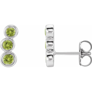 Felcy 0.56 Carat Peridot Bezel Set  Diamond Earrings