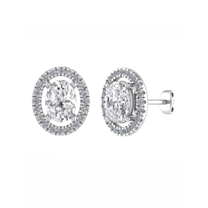 Joleen Lab-Created 4 Prong Halo Diamond Earrings