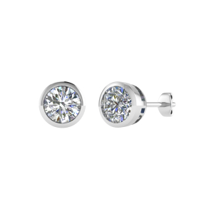 Jayda 0.10 - 3.00 Carat Lab-Created Round cut Bezel  Studs Diamond Earrings