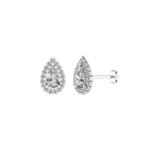 Jennica Lab-Created 3 Prong Halo Diamond Earrings
