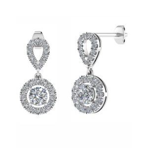 Lodema Natural 4 Prong Set Drop Diamond Earrings