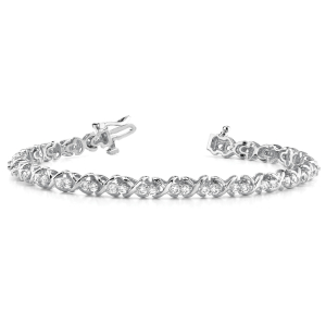 Sharlotte Natural Silver XO Diamond Tennis Bracelet