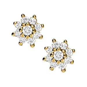  Fae Natural Yellow Gold Diamond Cluster Earrings