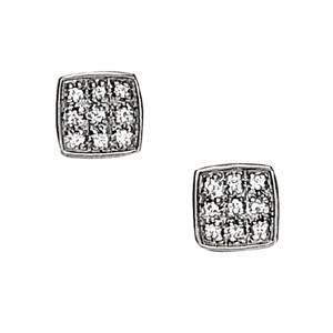  Eura Natural Silver Diamond Cluster Earrings