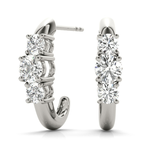 Fina Natural Platinum Designer Diamond Earrings