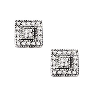  Elba Natural Silver Diamond Cluster Earrings