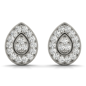Fari Natural Silver Diamond Cluster Earrings