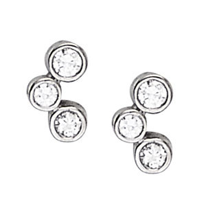 Felisha Natural Platinum Diamond Cluster Earrings