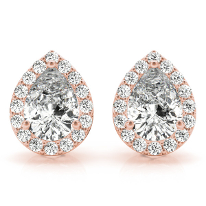  Elyna Lab-Created Rose Gold Halo Diamond Earrings