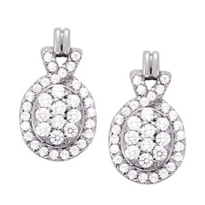  Felisia Natural Platinum Diamond Cluster Earrings