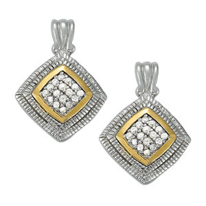 Faten Natural Platinum Diamond Cluster Earrings
