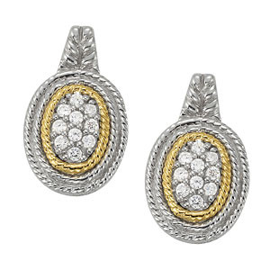  Feliza Natural Platinum Diamond Cluster Earrings