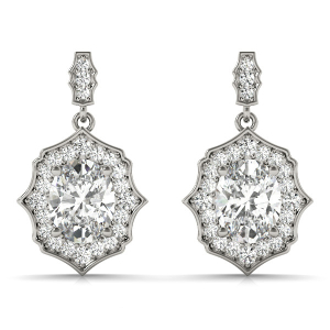  Ellaria Natural Platinum Diamond Drop Earrings