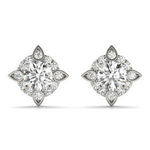 Evora 0.25 - 0.75 Carat Lab-Created Round cut Halo Diamond Earrings