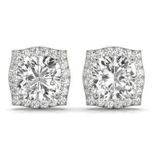 Elda 0.35 - 0.62 Carat Lab-Created Round cut Halo Diamond Earrings