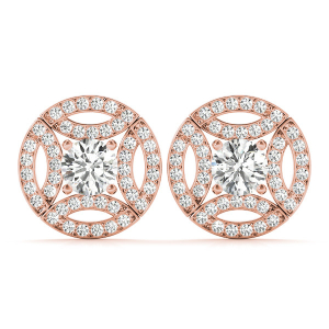 Essi Lab-Created Rose Gold Halo Diamond Earrings