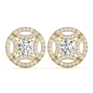 Essi Lab-Created Yellow Gold Halo Diamond Earrings