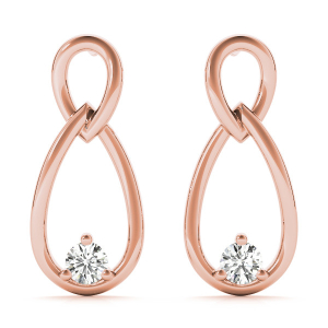 Ellaina Natural Rose Gold Diamond Designer Earrings