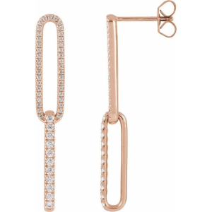 Keeya Natural Rose Gold 4 Prong Designer Diamond Earrings