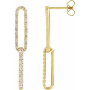 Keeya Natural Yellow Gold 4 Prong Designer Diamond Earrings