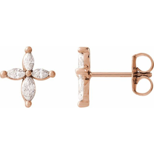 Pia Lab-Created Rose Gold 2 Prong Studs Diamond Earrings