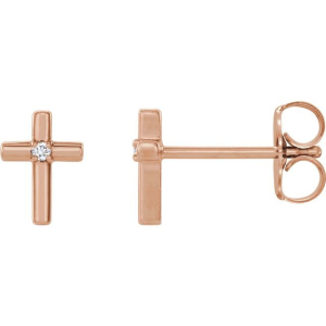 Payram Lab-Created Rose Gold 4 Prong Studs Diamond Earrings