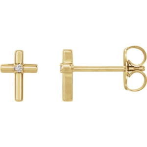 Payram Lab-Created Yellow Gold 4 Prong Studs Diamond Earrings