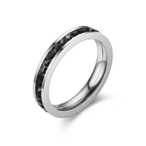 Eviana Black Yellow Gold Channel Set  Diamond Ring