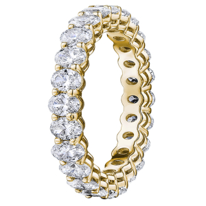 Eanflead Lab-Created Yellow Gold Prong  Diamond Ring