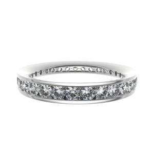 Ellenor Lab-Created Yellow Gold Channel Set  Diamond Ring