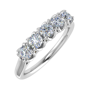 Dawnika Lab-Created Platinum 4 Prong 5 Stone Diamond Ring