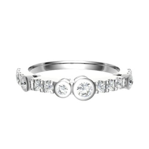 Eboni Natural Round cut Bezel  Diamond Ring