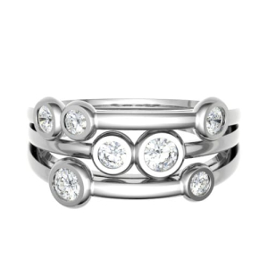 Emmabelle 0.46 Carat Natural Round cut Bezel  Diamond Ring