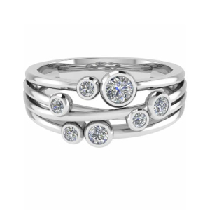 Evony Lab-Created Rose Gold Bezel  Diamond Ring