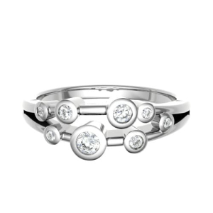 Estell Natural Round cut Bezel  Diamond Ring