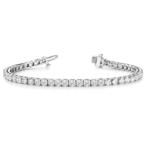 Sheena Natural White Gold 4 Prong Diamond Tennis Bracelet