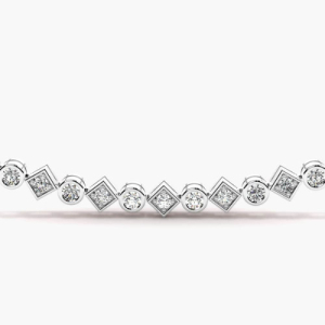 Tangerine Natural Rose Gold Bezel Set Diamond Necklace