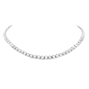 Terrene Natural Rose Gold Bezel Set Diamond Necklace