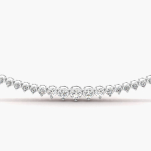 Tenora 4.01 Carat Natural Round cut Semi Bezel  Diamond Necklace