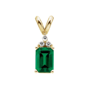 Wynona 4 Prong Emerald Necklace