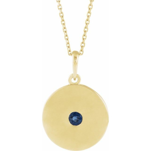 Panini Blue Sapphire Yellow Gold Bezel Set 