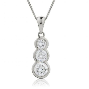 Theolene 0.50 - 1.00 Carat Lab-Created Diamond Round cut Semi Bezel  Journey Pendant Necklace