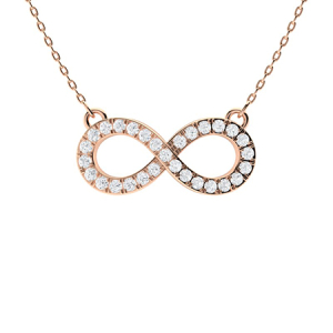 Thorlee Natural Diamond Rose Gold Pave Set Everyday Pendant Necklace