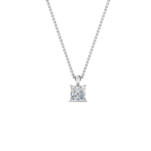 Tulun Lab-Created Diamond 4 Prong Delicate Pendant Necklace