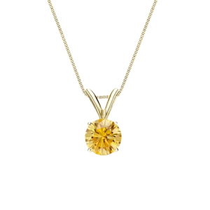 Tycia Gold 4 Prong Yellow Diamond Pendant Necklace