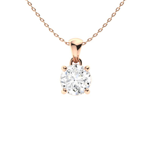 Veda Rose Gold 4 Prong Moissanite Diamond Pendant Necklace