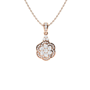 Verenice Lab-Created Diamond Rose Gold Designer Pendant Necklace